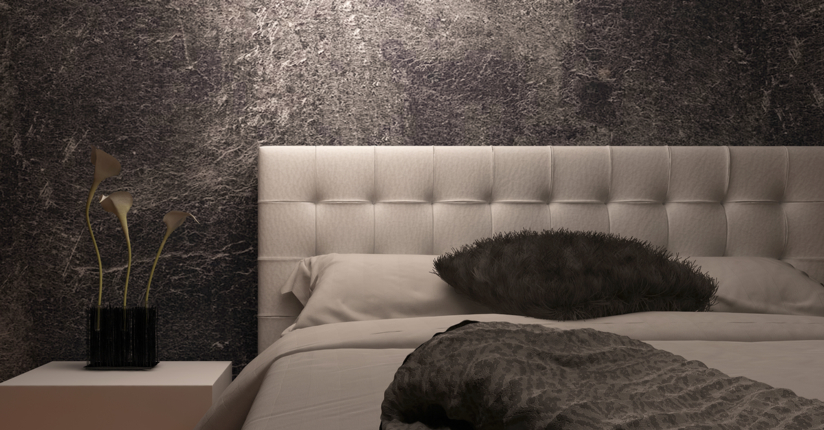 Cabecero de cama tapizado en beige