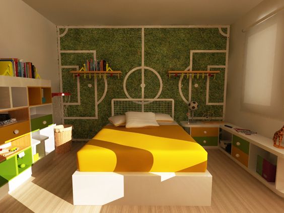 Decoración deportiva para habitación de niña
