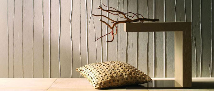 Papel gofrado en blanco de líneas verticales.