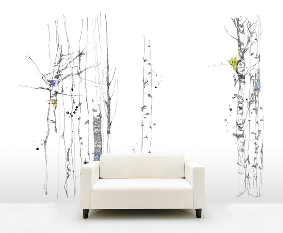 Papel de pared con motivos vegetales