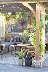 Pérgola en el jardín