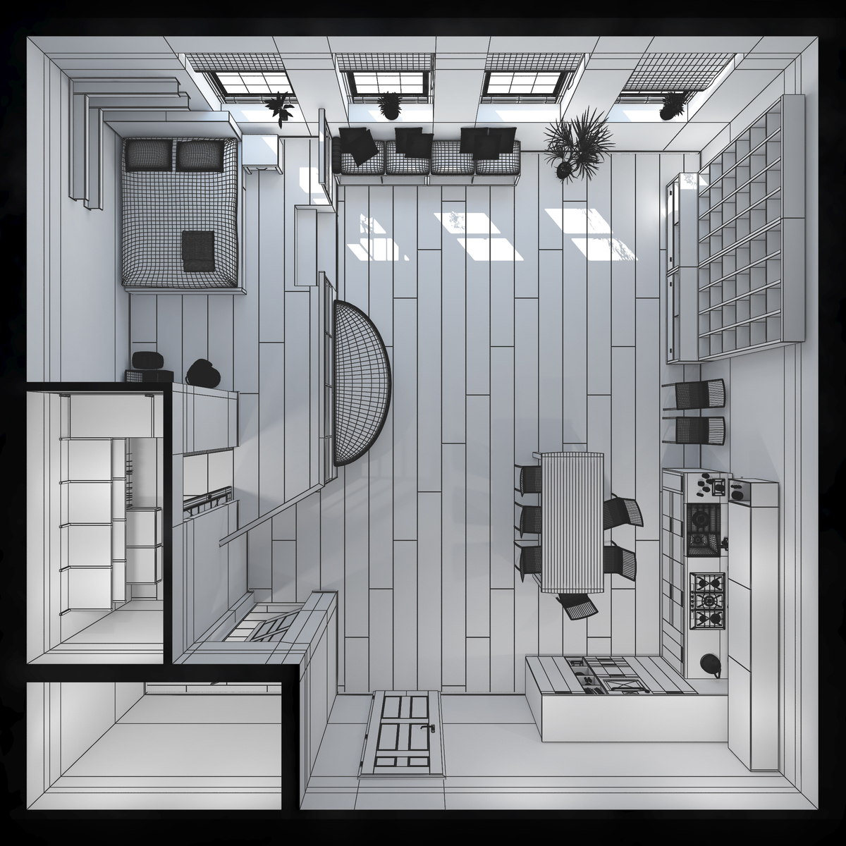 Plano del interior de una minicasa