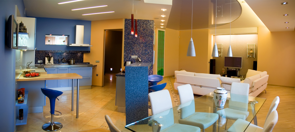 Cocina típica americana en el salón