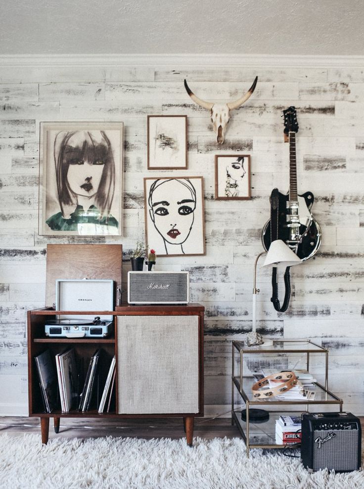 Cuadros,vinilos, guitarra decoración Urban Style