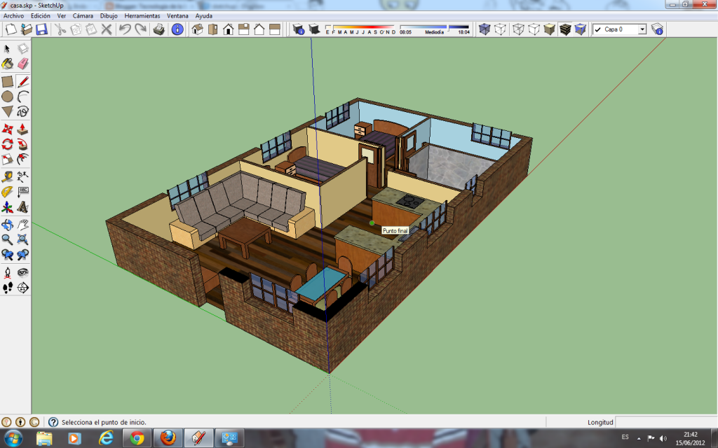 Ejemplo de casa diseñada con el programa Sketchup