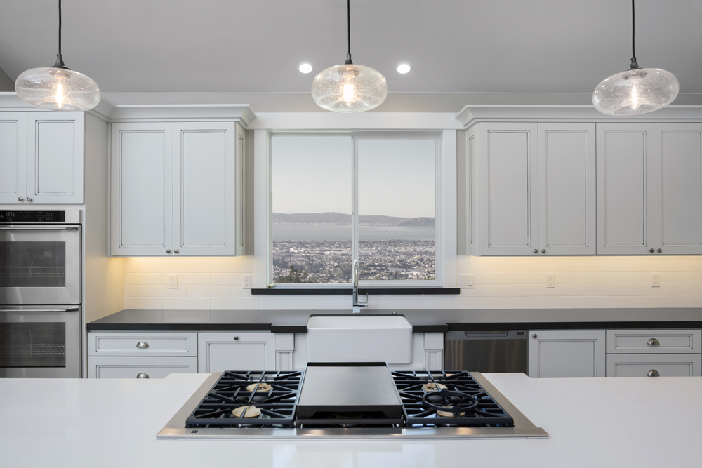 Gas hob with four burners.