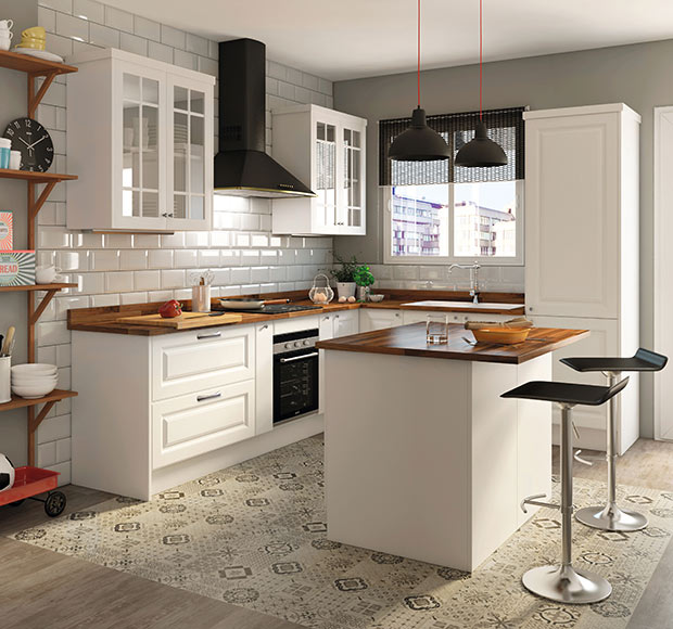 Encimera de madera de Leroy Merlin.