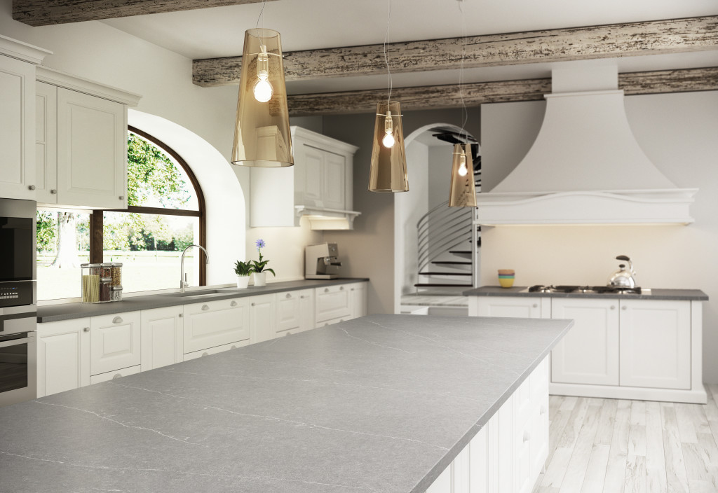 Encimera silestone en gris claro.