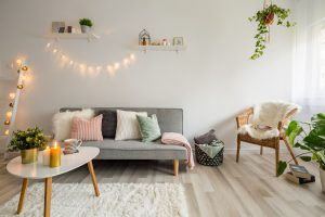 Decoración del salón con tonos soft