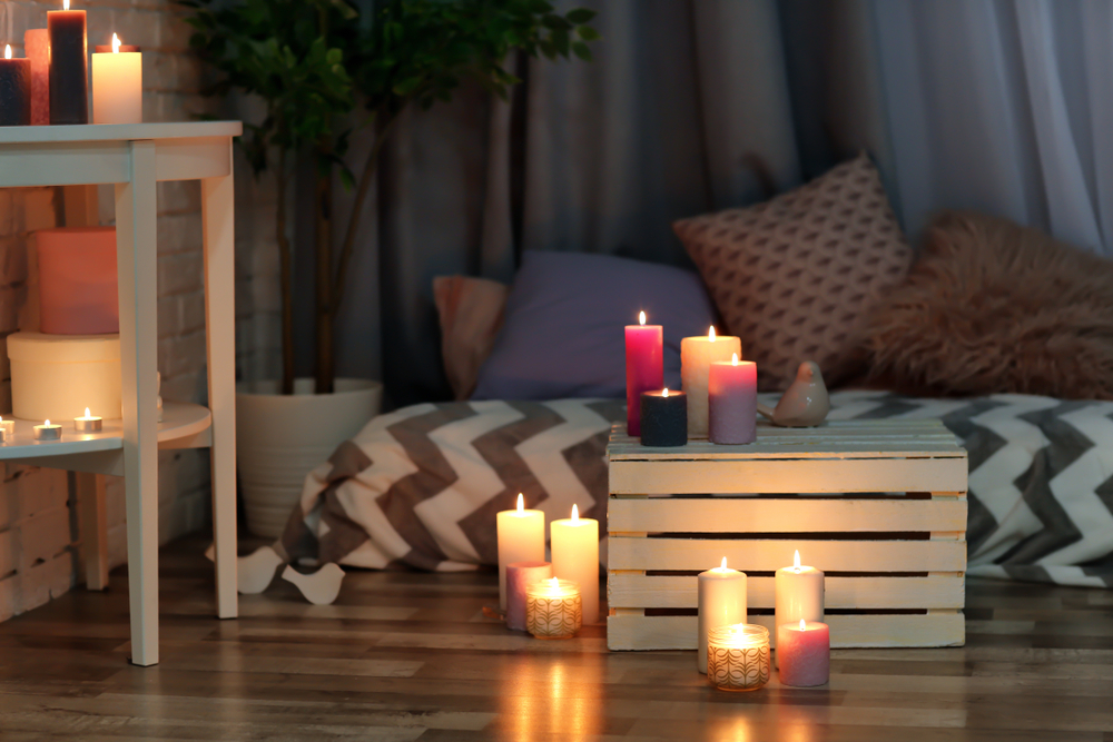 Velas decorativas hechas a mano.