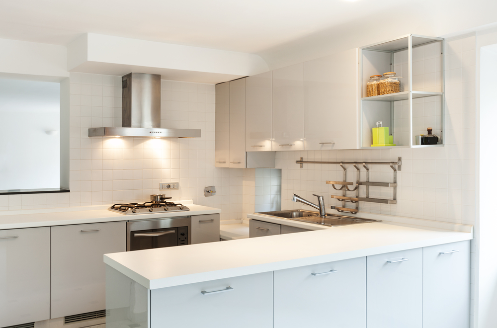 Cocina pequeña americana.