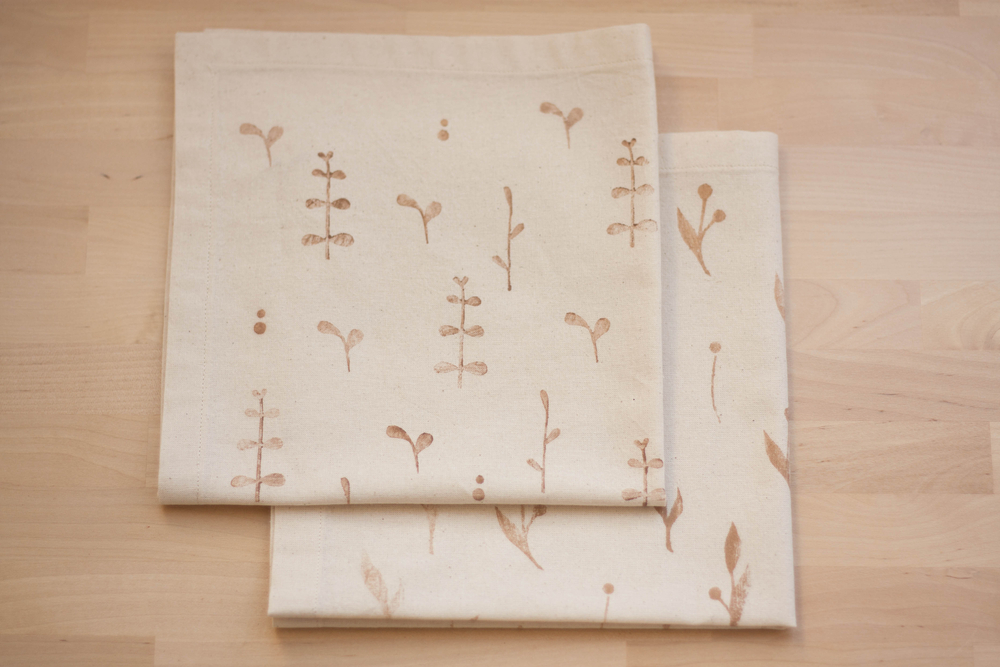 Servilletas estampadas.