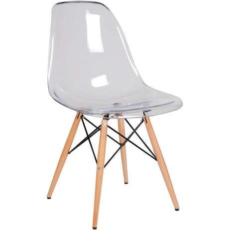 Silla Eames transparente.