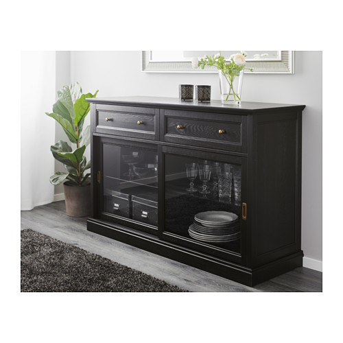 Vitrina Malsjö en negro de IKEA.