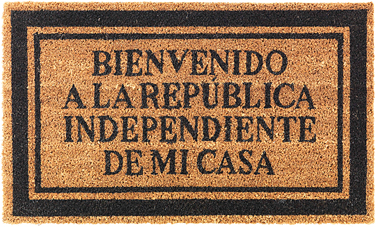 Felpudo con mensaje.