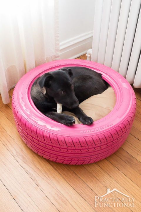 diy tire dog bed