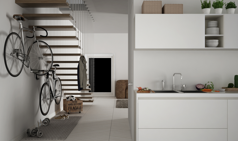 escaleras con diseños creativos, bicicletas