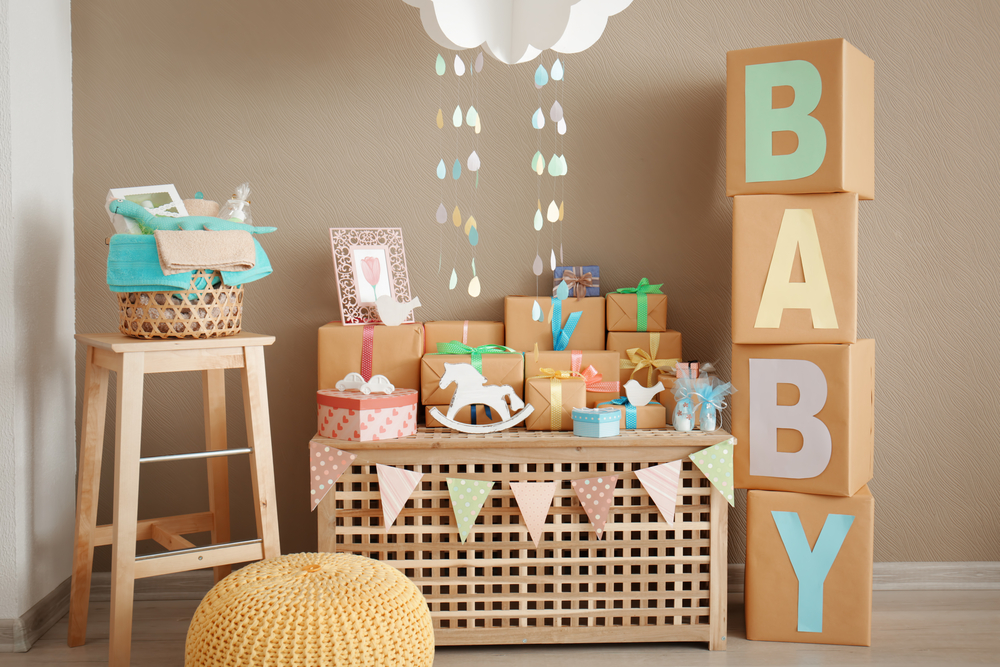 fiesta de baby shower en colores pastel