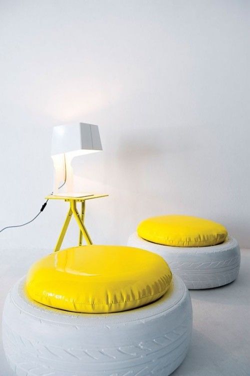 asiento con neumático