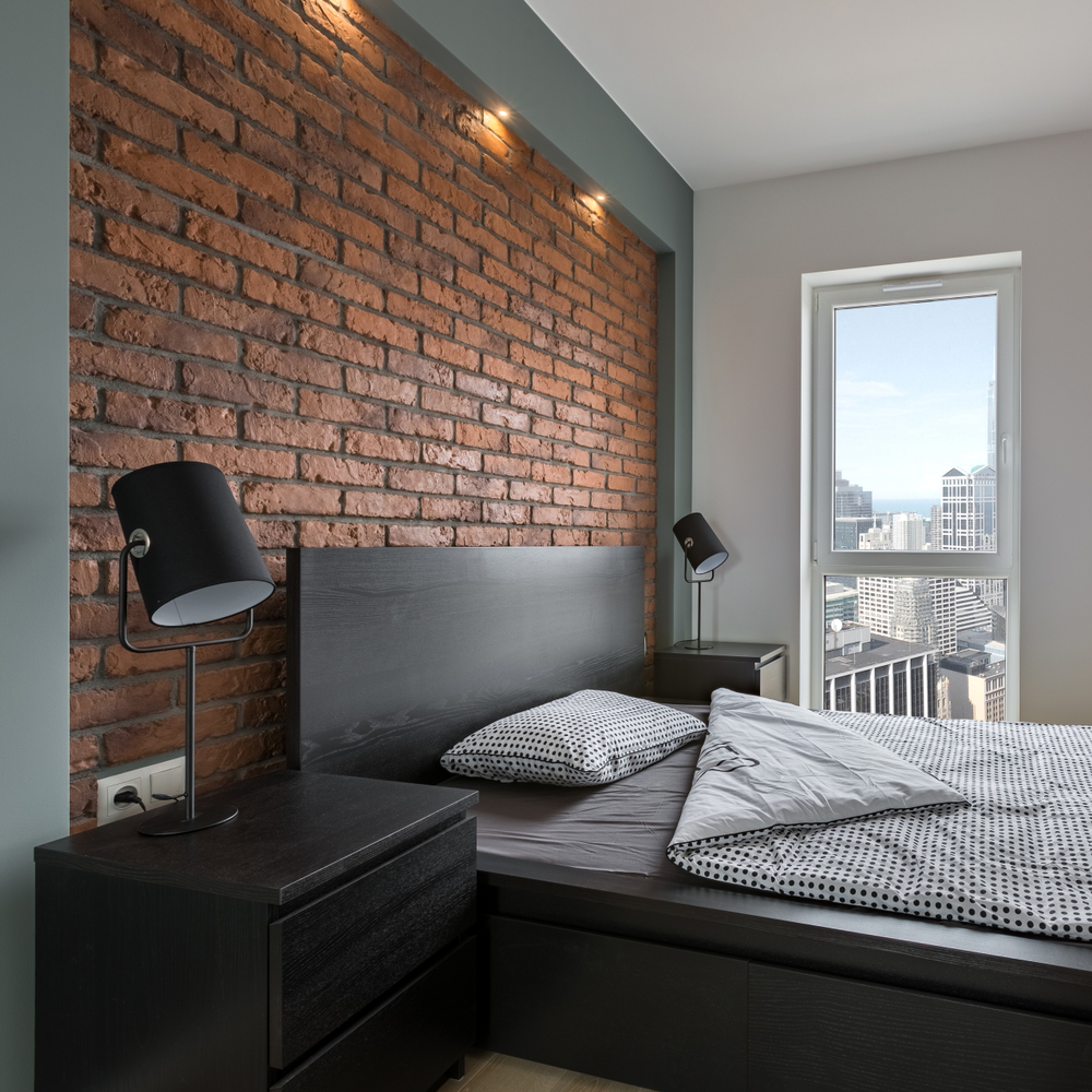 pared de ladrillo dormitorio