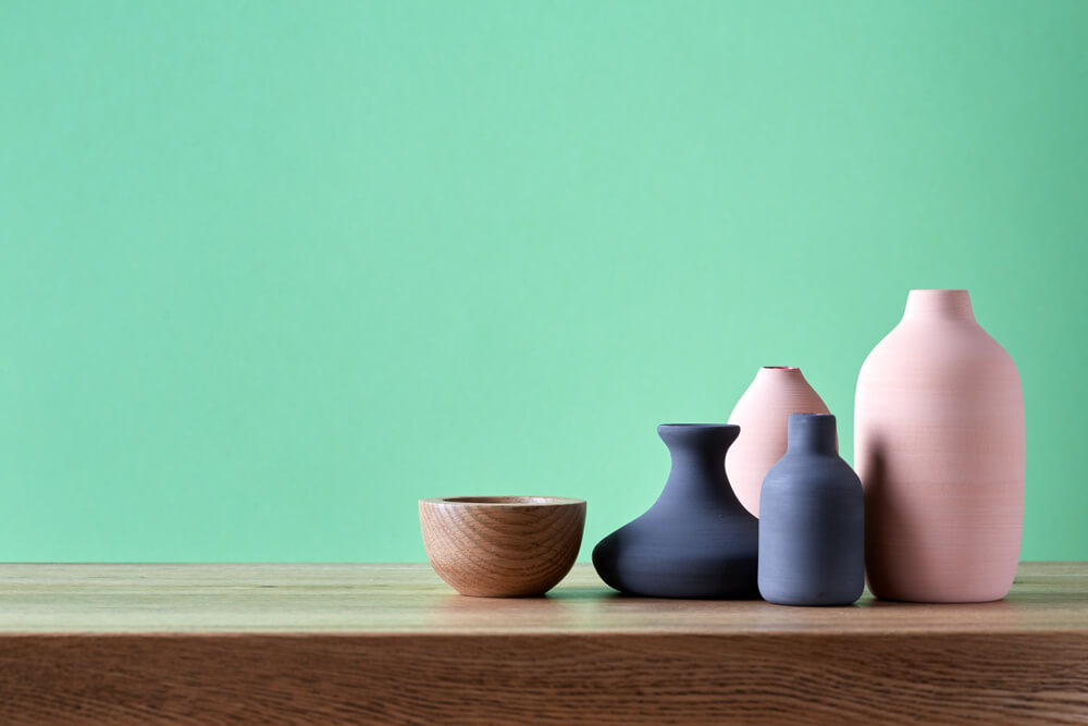 Colores de los jarrones decorativos.