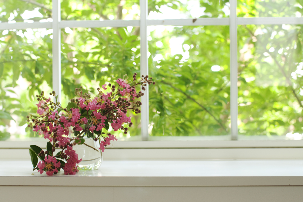 Flores para decorar la ventana.