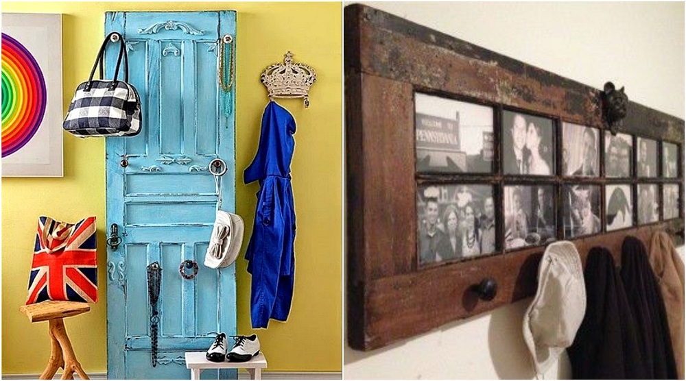 Doors as coat racks.