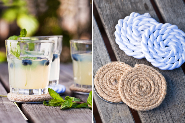 Portavasos de cuerda.