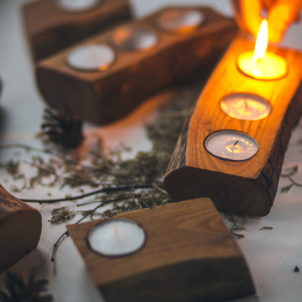Candelabro rústico.