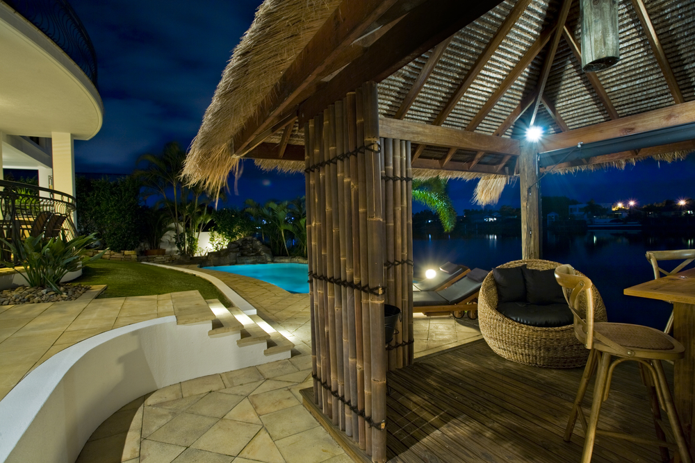 Chiringuito en jardín.