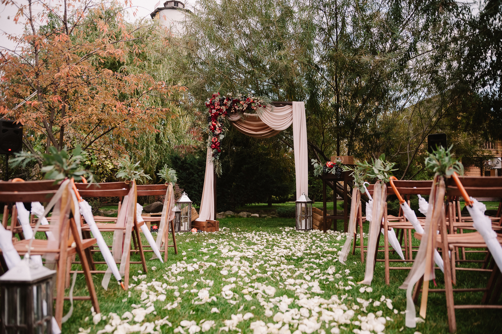 Decoración de una boda otoñal.