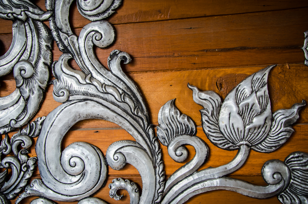 Decoración plateada.