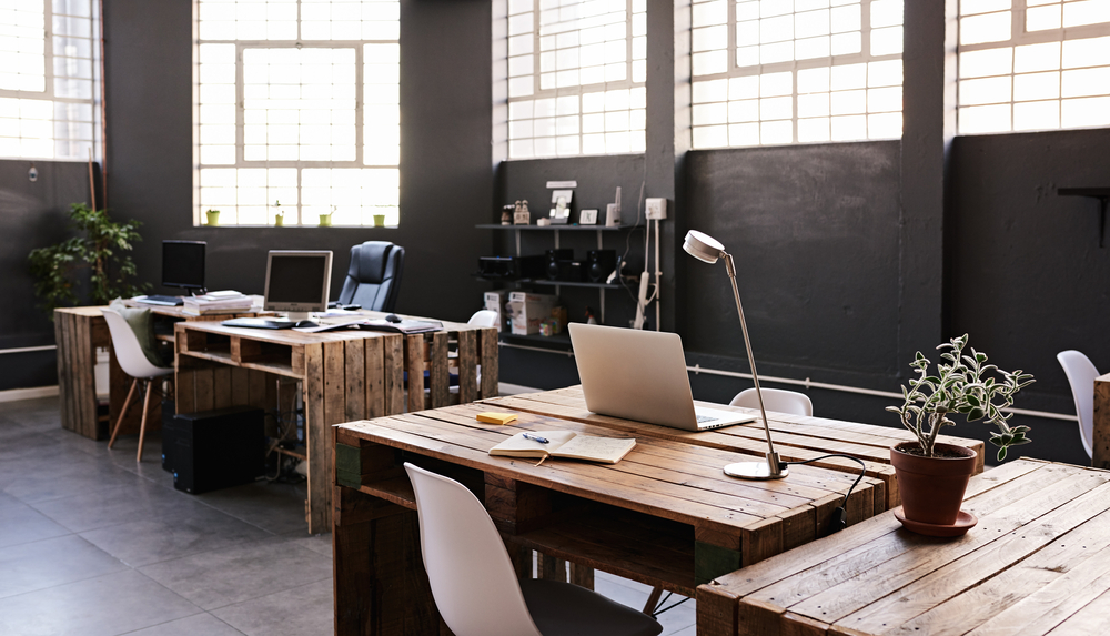 Every coworking space needs large desks and great lighting.