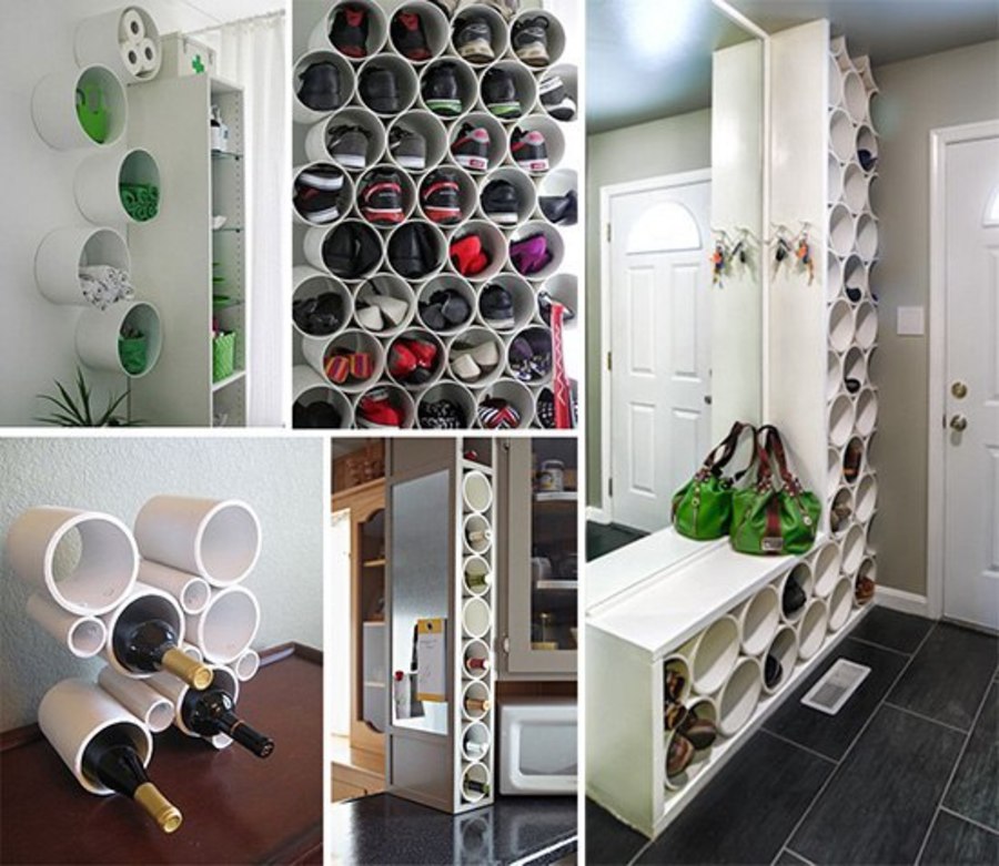 Organizador de zapatos con botes de pintura.