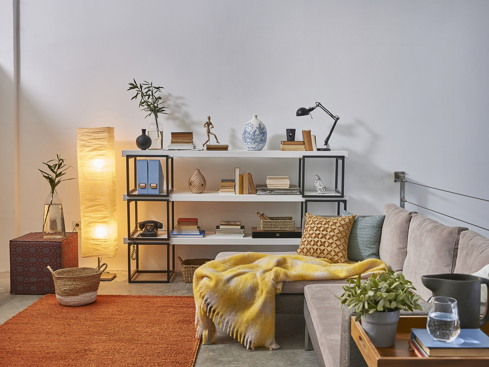 Rincón del salón acogedor.