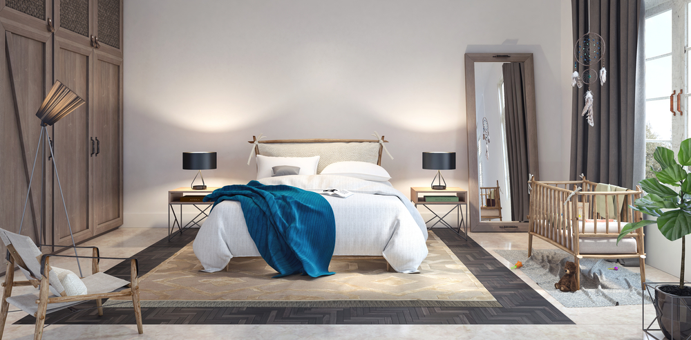 Cuna en el dormitorio de los padres.