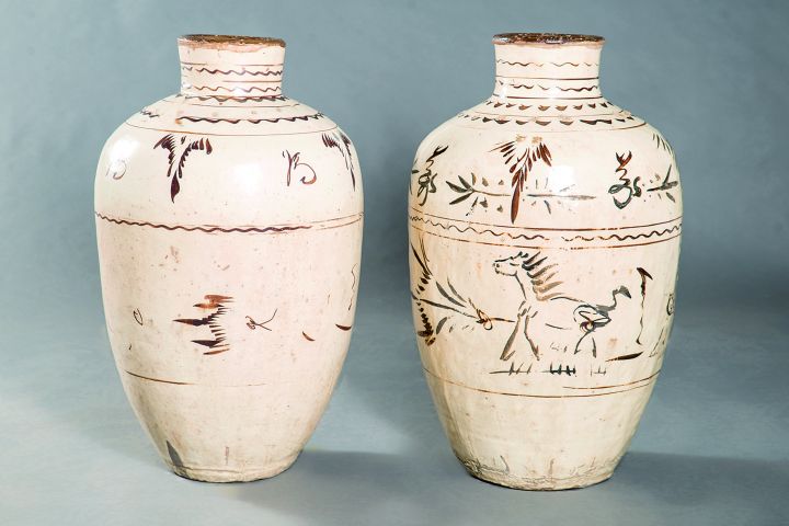 Jarrones cerámica vidriada.