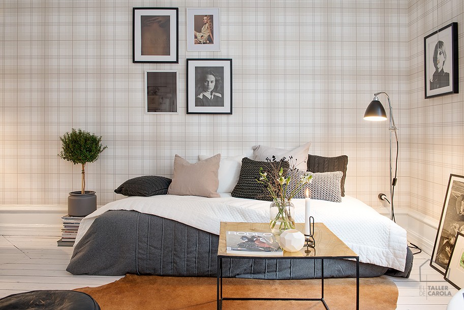 Papel de pared a cuadros.