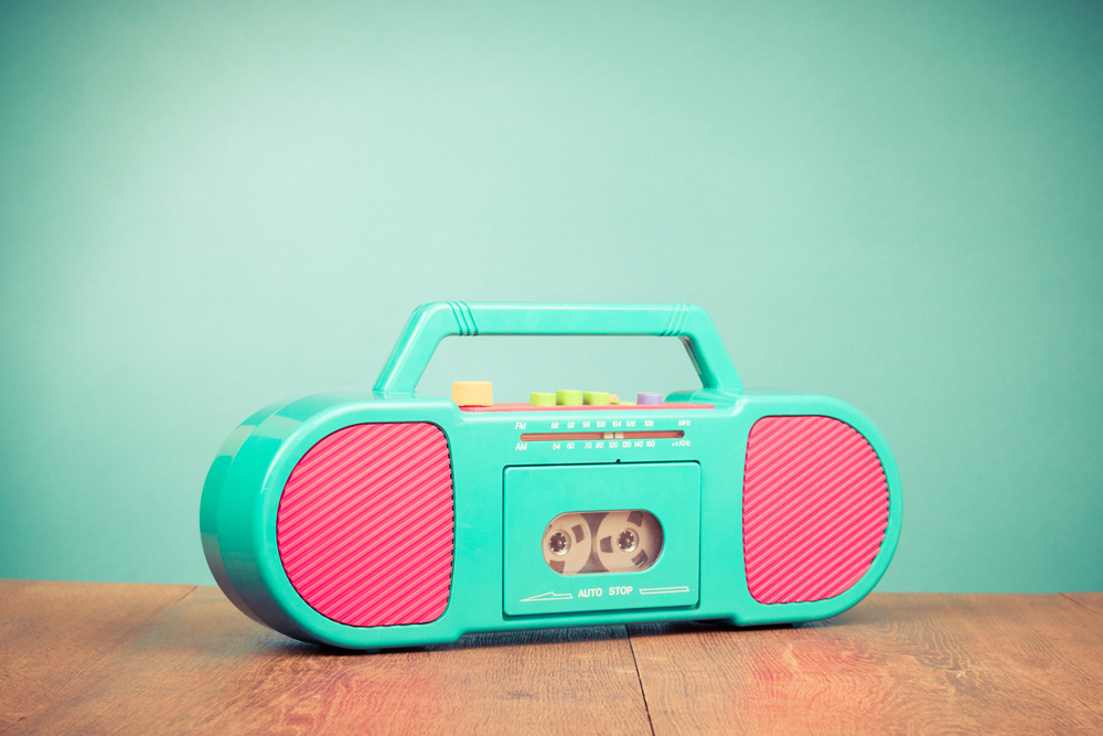 Radio cassette pop art.