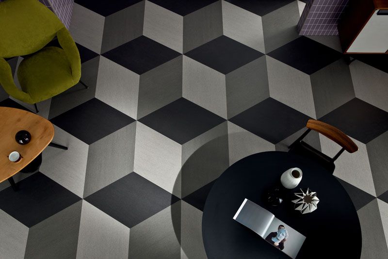 Decorar con baldosas con forma de rombo.