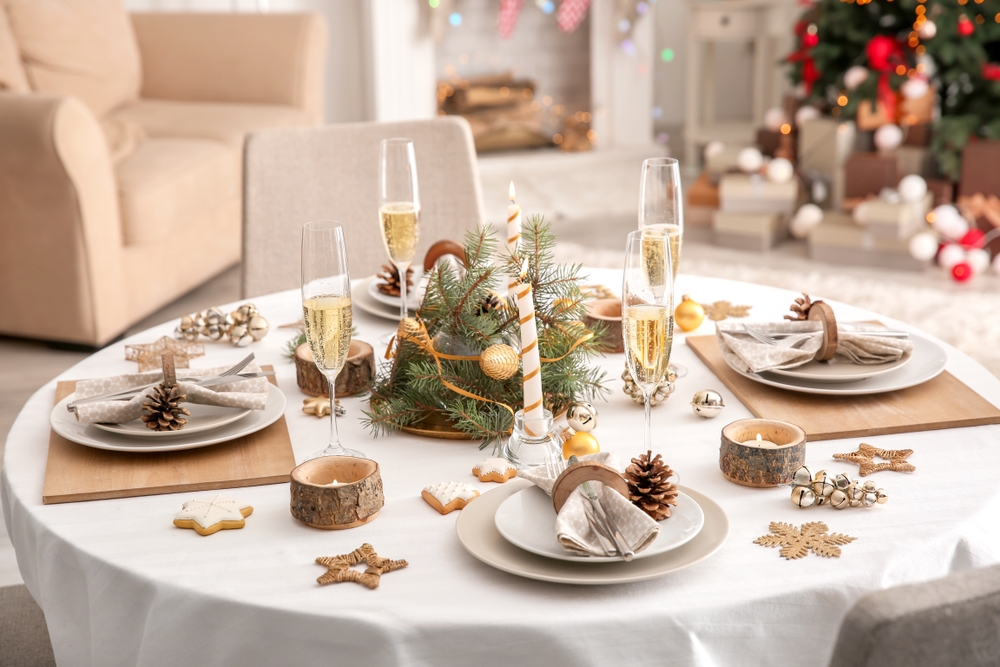 Mesa en Navidad.
