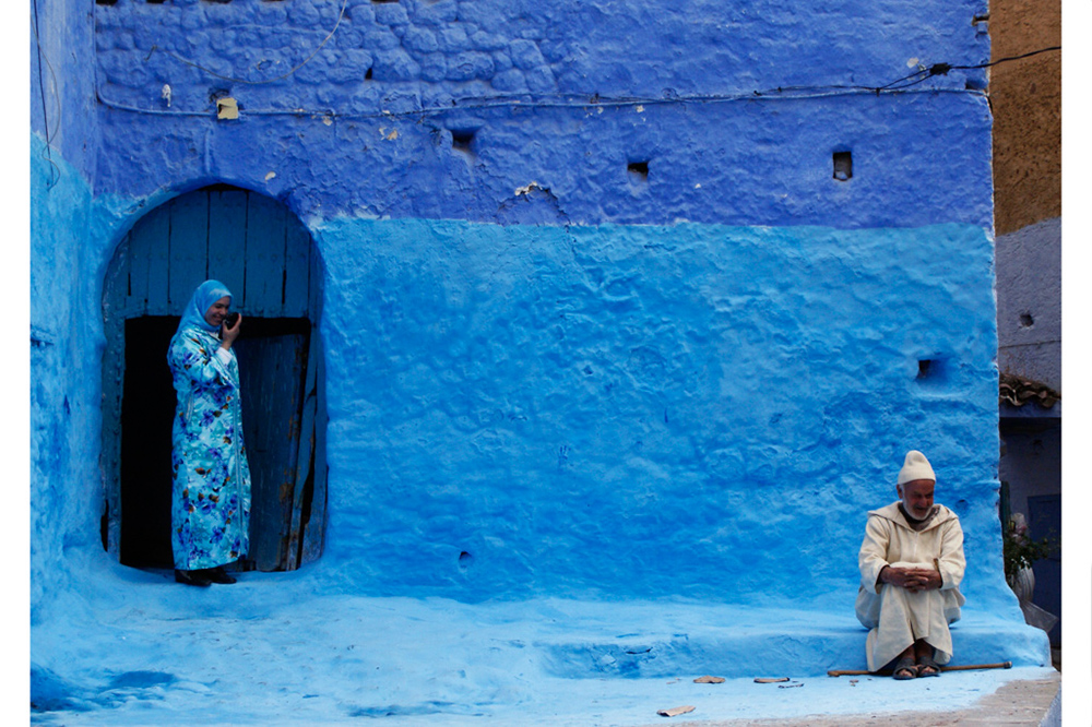 Los colores azules en la decoración de exteriores.