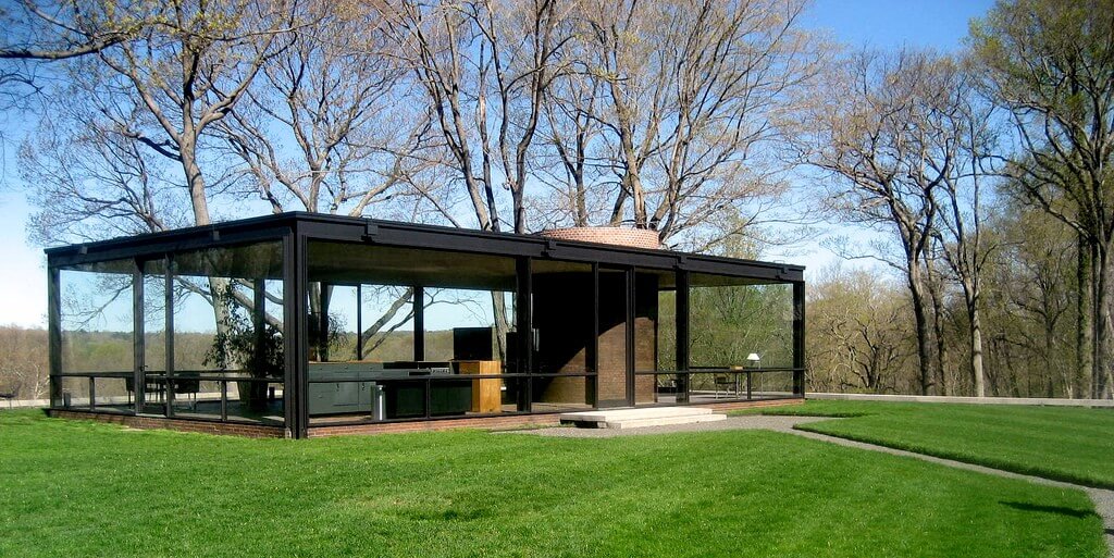 Interior y exterior de la Casa de Cristal