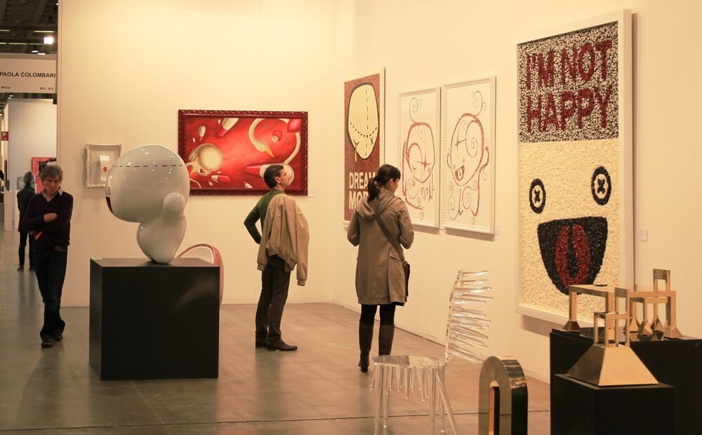 Decoración de una galería de arte.