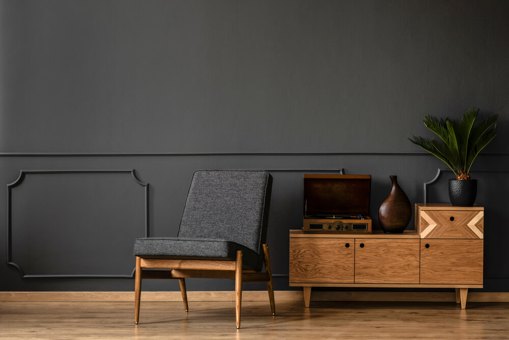 Materiales oscuros de decoración.