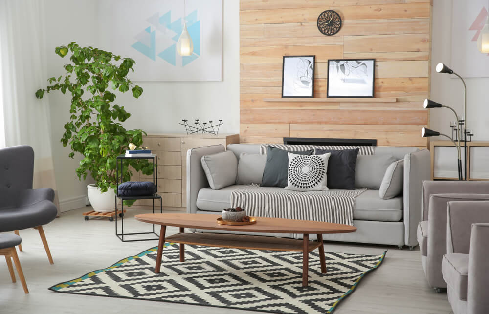 Revestimiento de madera para el salón.