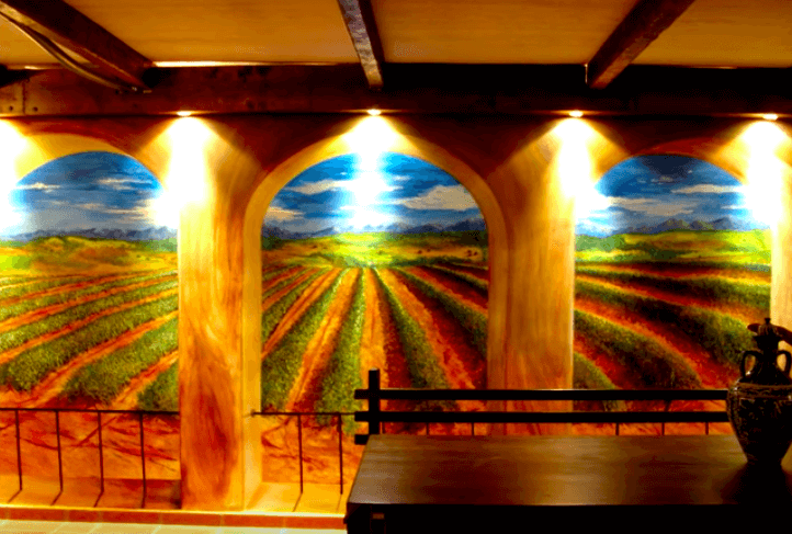 Trampantojo en la pared.