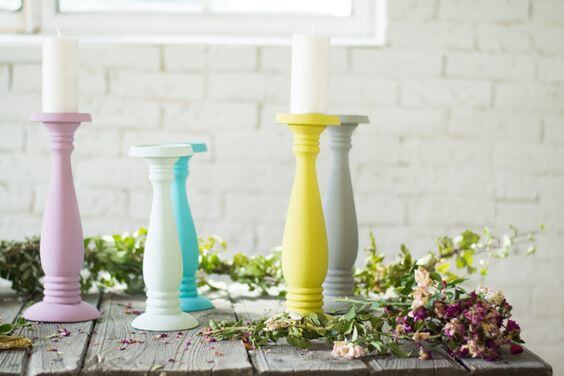 Candelabros chalk paint.
