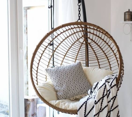 Columpio de fibras naturales.