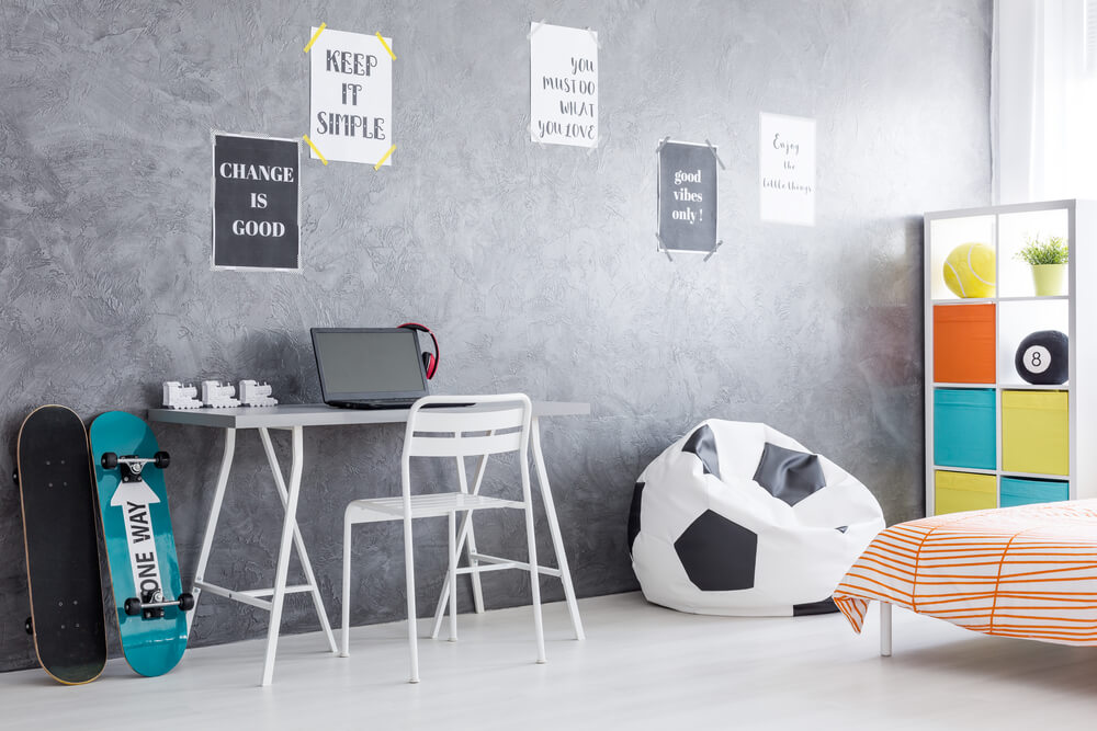 Elementos de un dormitorio juvenil.